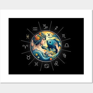 ZODIAC Pisces - Astrological PISCES - PISCES - ZODIAC sign - Van Gogh style - 8 Posters and Art